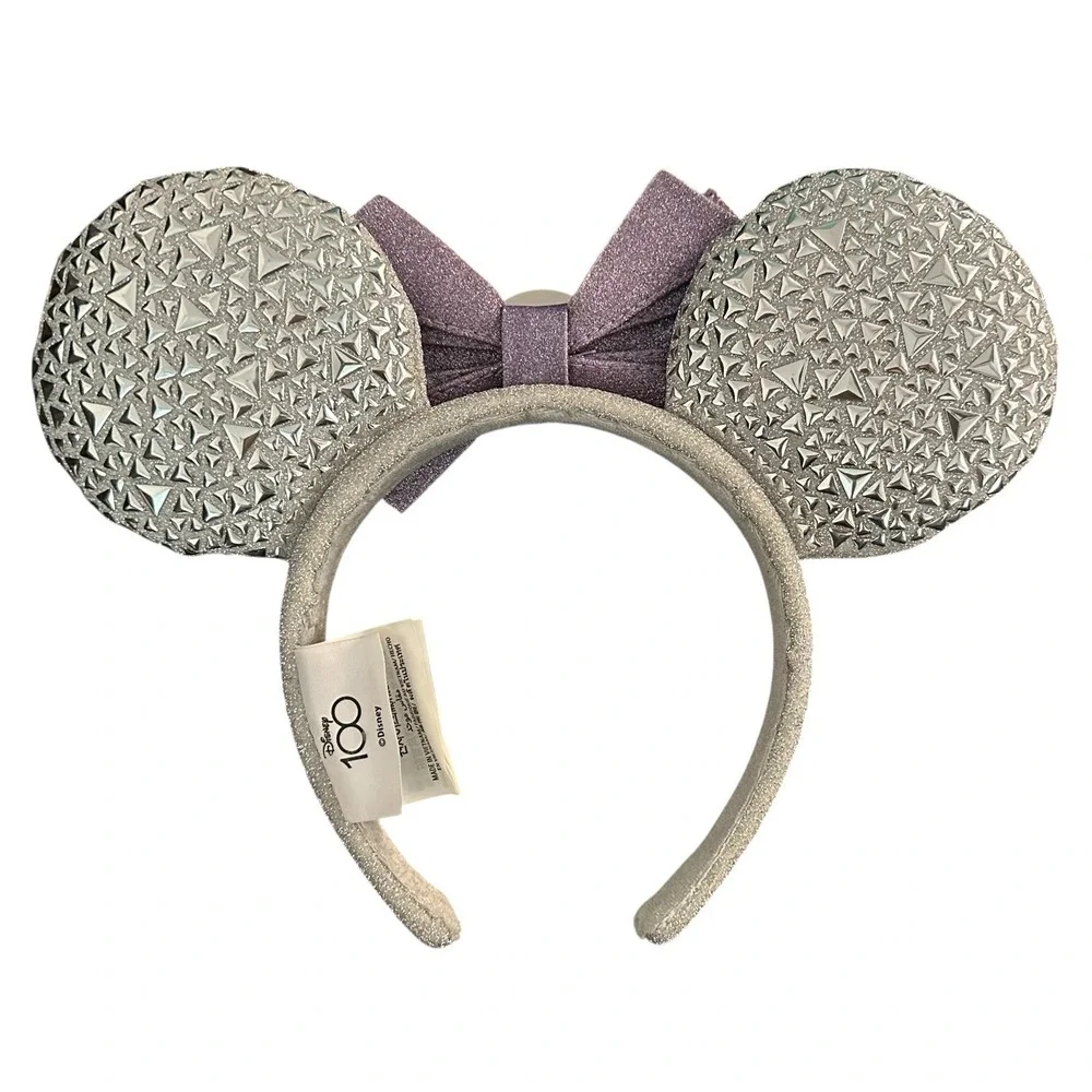 Disney 100th 100 Years Anniversary Platinum Celebration Minnie Headband Ears‎